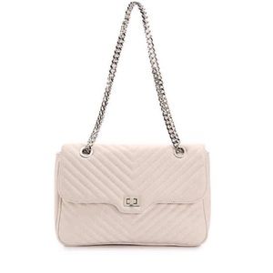 White Quilted Chain Strap Shoulder Bag